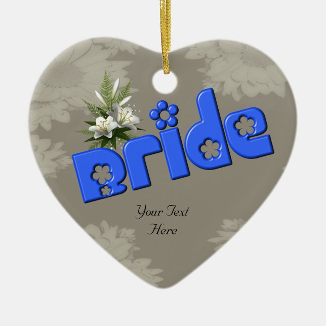 Bride Cute Customizable Wedding Ornament (Front)