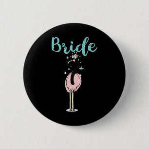 Bride - Cute Flamingo Bachelorette Bridal Party We Button