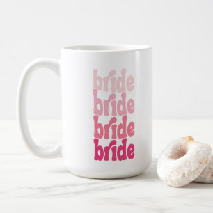 Bride cute retro pink, personalized with name coffee mug