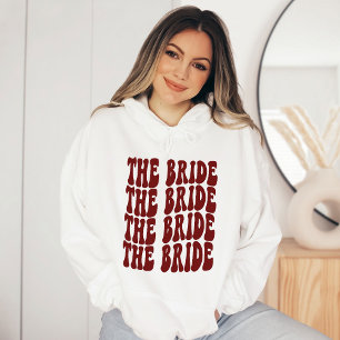 Bride Dark Red Customized Matching Bridal Party Hoodie
