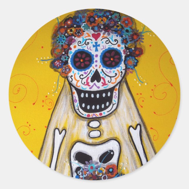 BRIDE DAY OF THE DEAD STICKERS (Front)