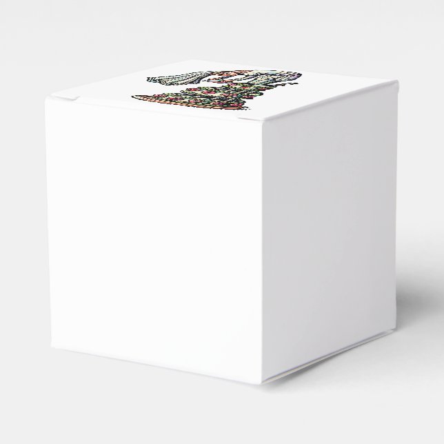 Bride Decorates Wedding Cake Favor Boxes (Front Side)