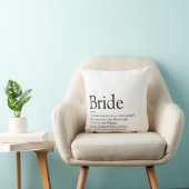 Bride Definition Bridal Shower Modern Typographic Throw Pillow (Chair)