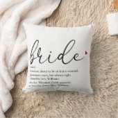 Bride Definition, Bridal Shower Script Love Hearts Throw Pillow (Blanket)