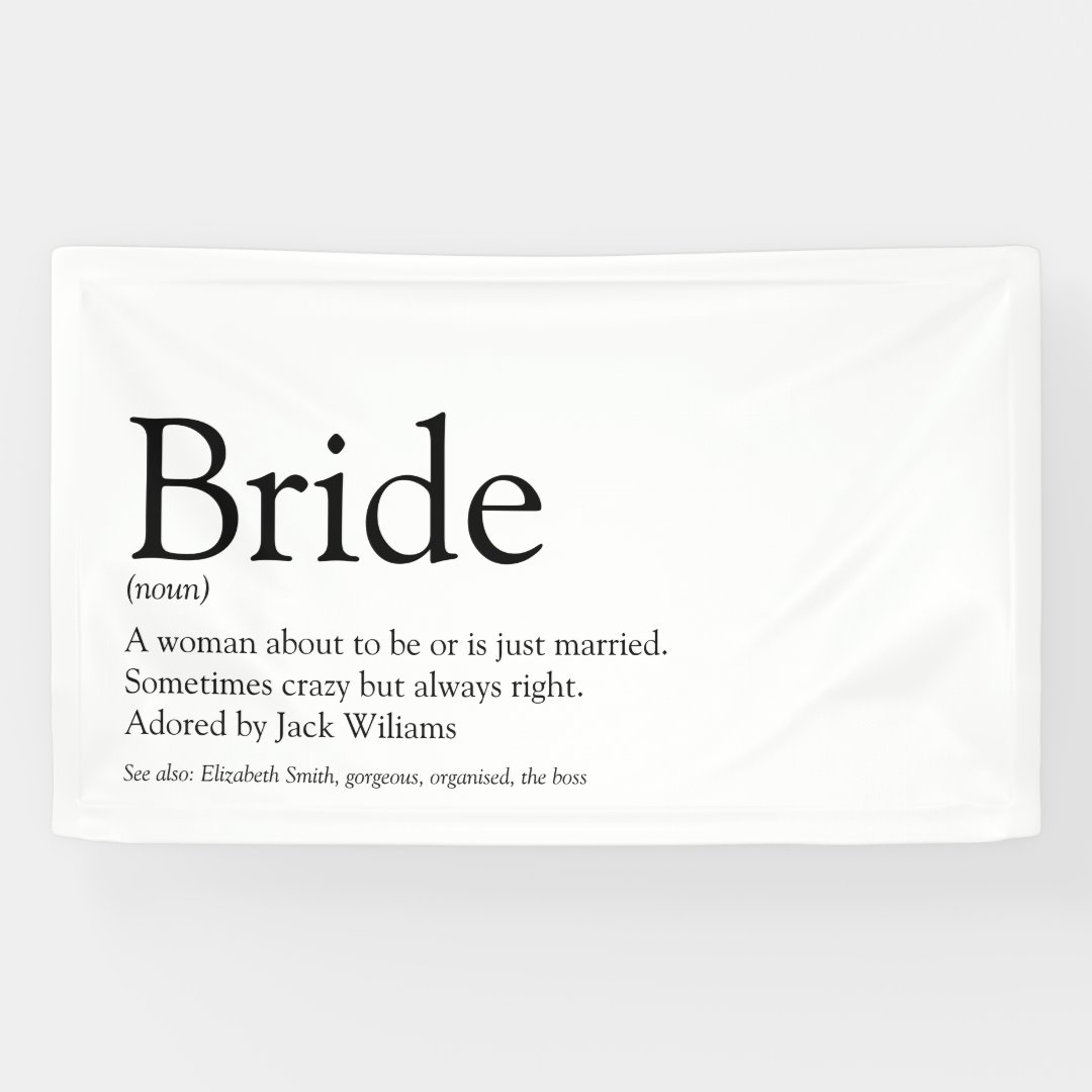 Bride Definition, Bridal Shower, Wedding Banner Zazzle