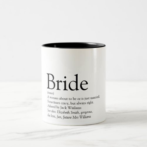 Bride Definition Bridal Shower Wedding Two_Tone Coffee Mug