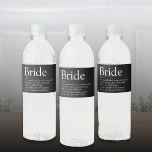 Bride Definition Bridal Shower Wedding Water Bottle Label