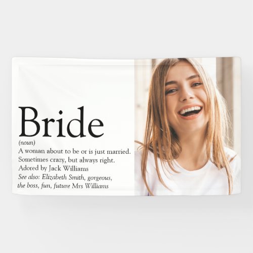 Bride Definition Photo Bridal Shower Wedding Banner