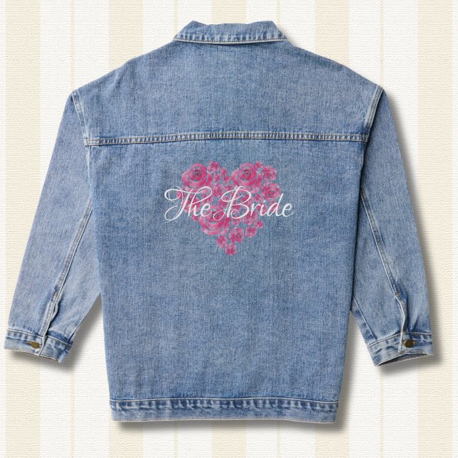 Bride Denim Floral Heart | Wedding Honeymoon Jacket (Creator Uploaded)