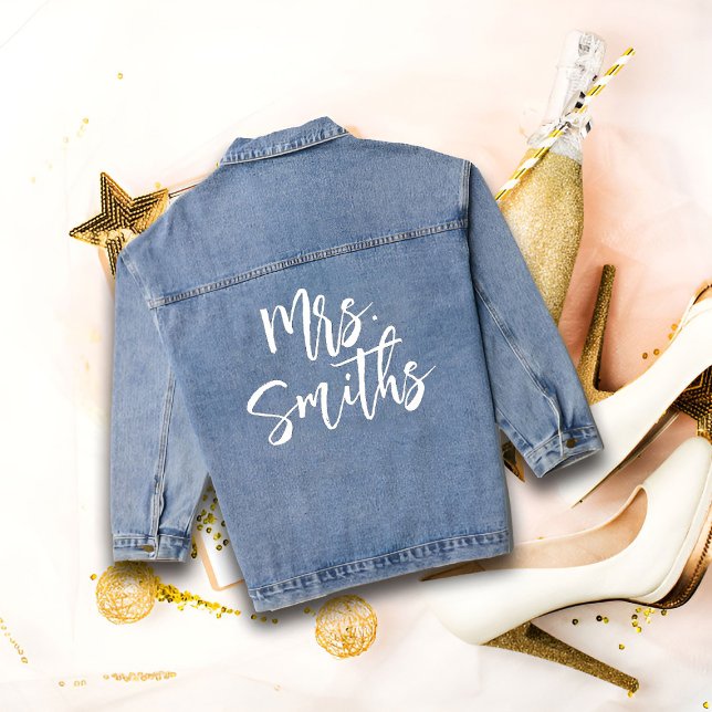 Bride Denim Jacket, Customized Personalized Mrs Denim Jacket (Creator Uploaded)