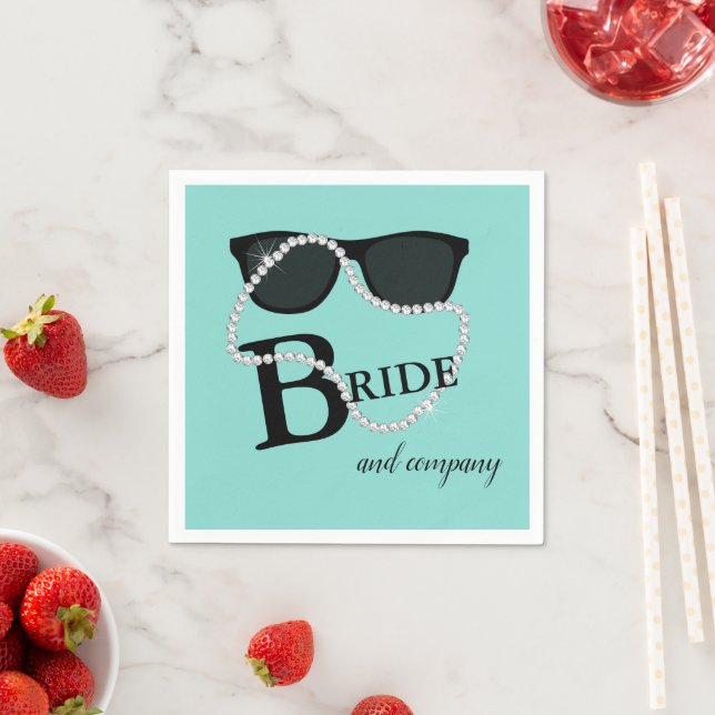 BRIDE Diamond Glam & Bling Tiara Party Shower Napkins (Insitu)