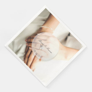 Bride diamond ring editable wedding paper dinner napkins