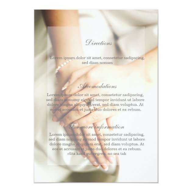 Bride Diamond Ring Wedding Direction Card