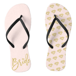 Bride Diamonds Bridal Party Wedding Flip Flops