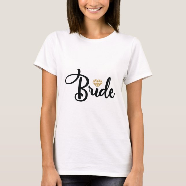 Bride Dimond Bling Wedding T-Shirt (Front)