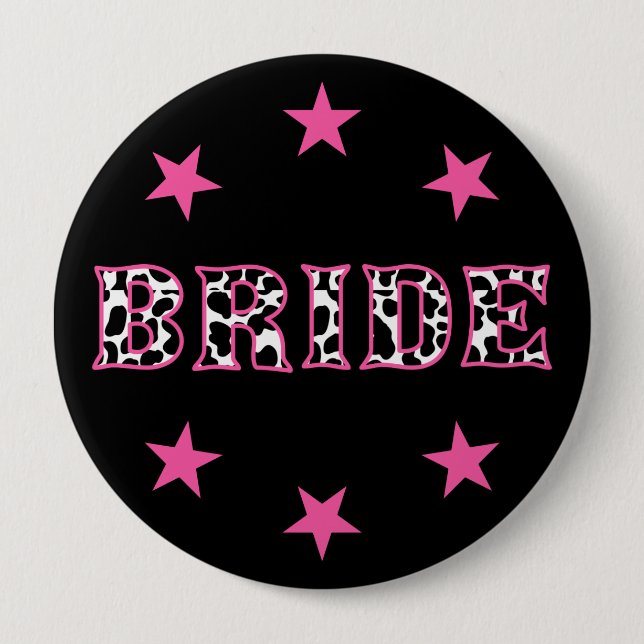 Bride Disco Cowgirl Bachelorette Party Button (Front)