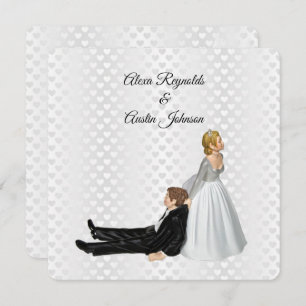 Bride Dragging The Groom Wedding Humor Invitation