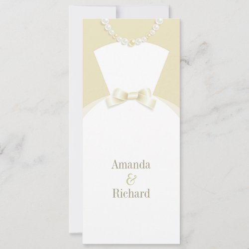 Bride Dress and Groom Tuxedo Wedding Invitation