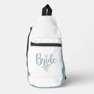 BRIDE Dusty Blue White Sling Bag