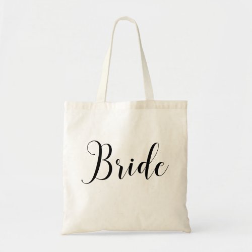 Bride Elegant black and white wedding calligraphy Tote Bag