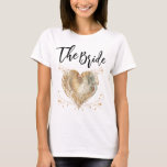 Bride Elegant Custom  T-Shirt<br><div class="desc">This beautiful elegant "The Bride" custom t-shirt will make a great gift for any bride. The Bride will love this beautiful t-shirt that she can wear to her Bridal Shower, Bachelorette party, or just any day of the year! The text and pictures can be personalized to your liking, so you...</div>
