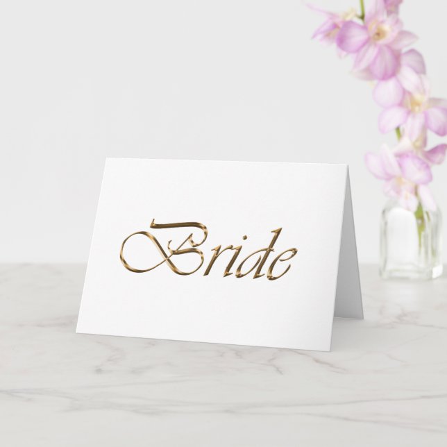 Bride Elegant gold script chic white table place Card (Orchid)