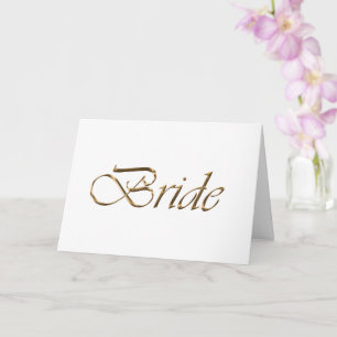 Bride Elegant gold script chic white table place Card