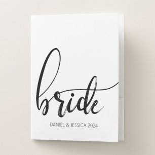 Bride Elegant Minimalist Wedding Pocket Folder