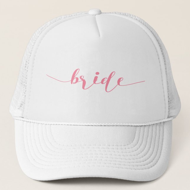 Bride-Elegant Modern Script Typography Trucker Hat (Front)