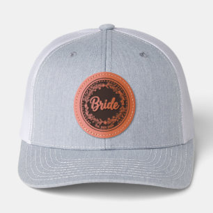 Bride Elegant Script Custom Leather Patch Hat