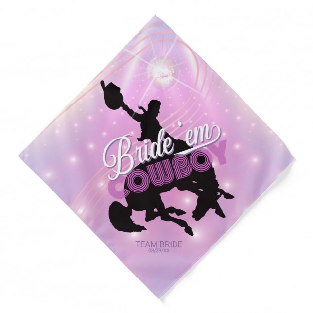 Bride 'em Cowboy Bachelorette v2 Team Bride ID928 Bandana (Front)