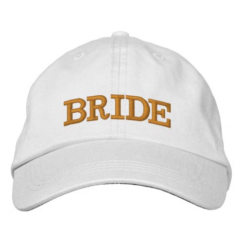 BRIDE embroidered baseball cap gold  white