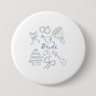 Bride Engagement Wedding Couples Husband Wife Button