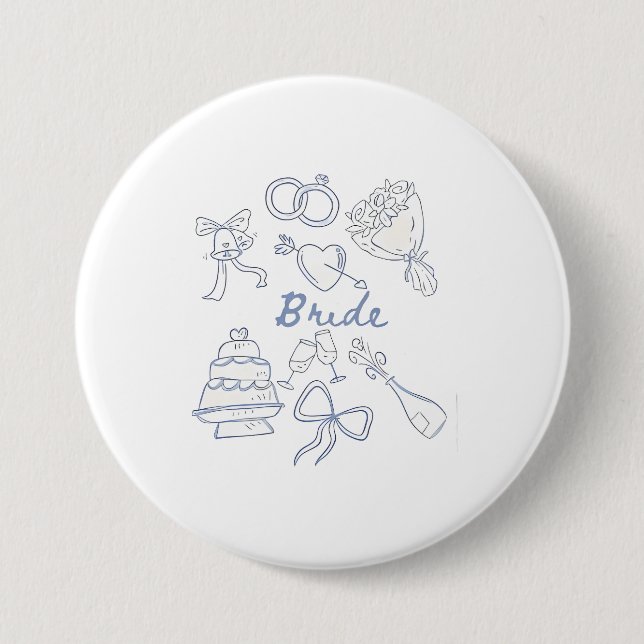 Bride Engagement Wedding Couples Husband Wife Button (Front)