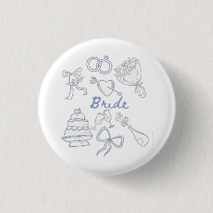 Bride Engagement Wedding Couples Husband Wife Button