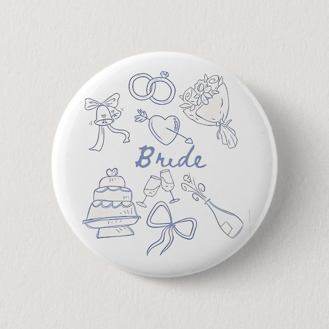 Bride Engagement Wedding Couples Husband Wife Button (Front)