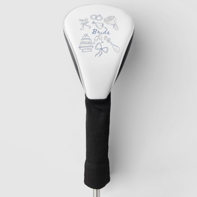 Bride Engagement Wedding Couples Husband Wife Golf Head Cover (Front)
