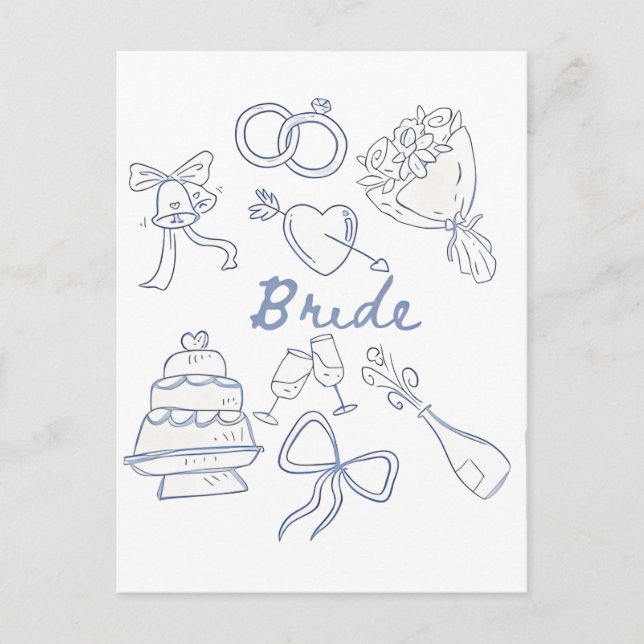 Bride Engagement Wedding Couples Husband Wife Invitation Postcard (Front)