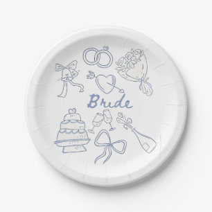 Bride Engagement Wedding Couples Husband Wife Paper Plates