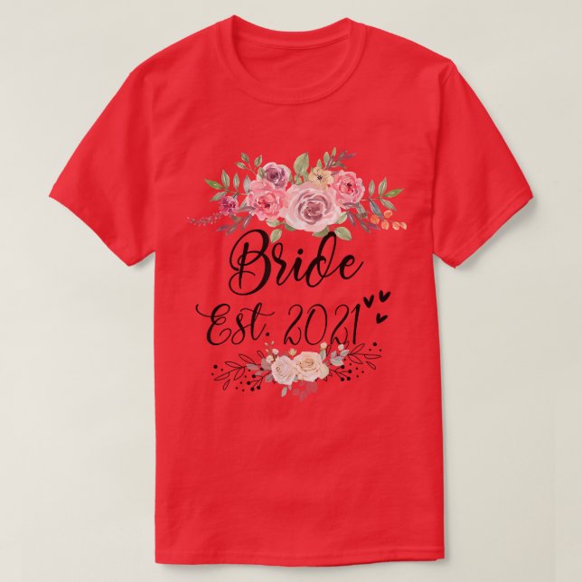 Bride Est 2022 Wedding Bachelorette Party  T-Shirt (Design Front)