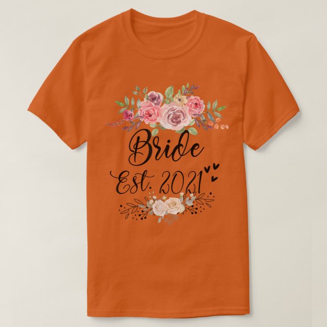 Bride Est 2022 Wedding Bachelorette Party T-Shirt (Design Front)
