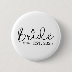 Bride Est. 2025 Bride To Be Fiancé Engagement Button