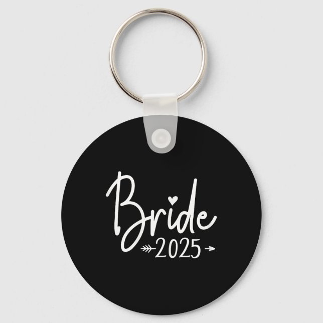 Bride Est 2025 Married Wedding Bridal Party Bachel Keychain (Front)