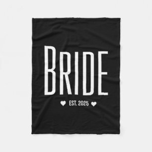 Bride Est 2025 Pocket for Future Wife Soon to be Fleece Blanket