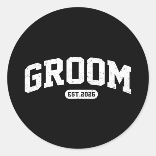 Bride est 2026 bride and groom 2026 matching classic round sticker