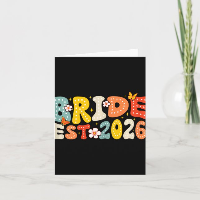 Bride Est 2026 Married Wedding Bridal  Card (Front)