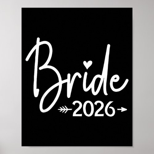 Bride est 2026 married wedding bridal party poster