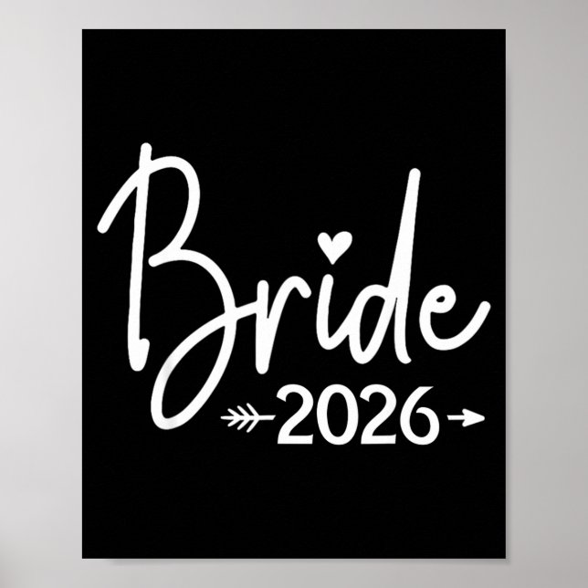 Bride est 2026 married wedding bridal party poster (Front)