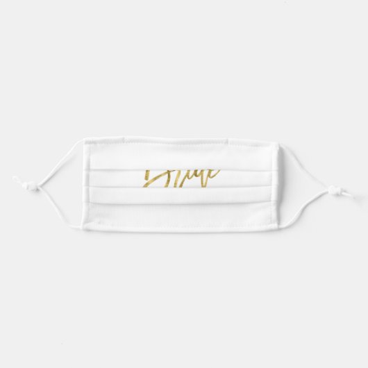 Bride Face Mask Faux Gold With Ring (Front, Folded)