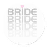 Bride Fade Tshirts and Gifts Classic Round Sticker